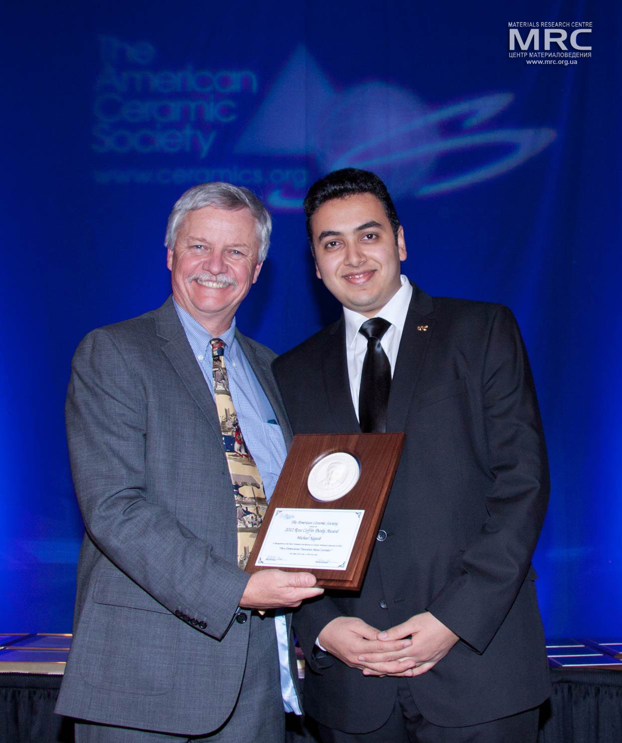 Michael Naguib, Drexel University,  received ACerS' Ross Coffin Purdy Award,  Materials Science and Technology Conference in Montréal, Canada, October 2013