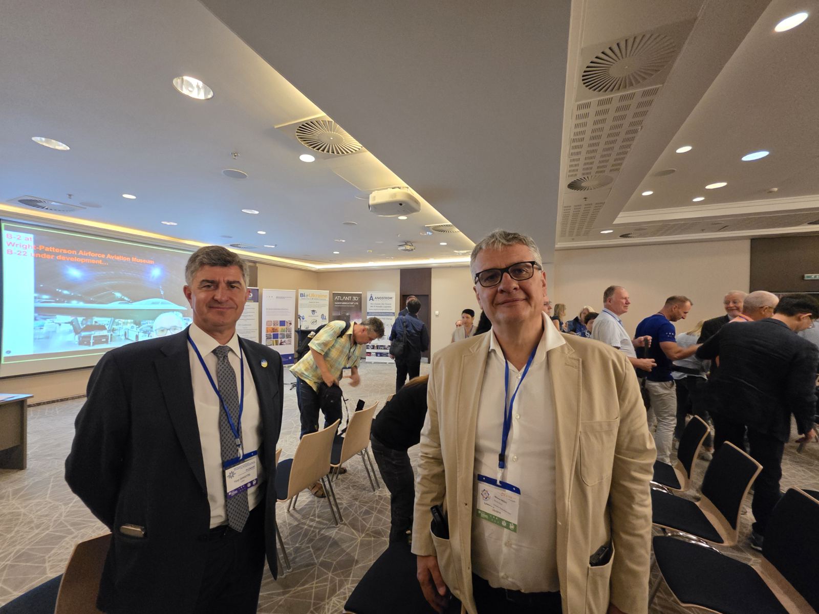 Prof. Yury Gogotsi, Drexel University, USA, and Dr. Oleksiy Gogotsi, director of Carbon-Ukraine and MRC, Kyiv, Ukraine at the MXene Symposium 2025 in Bratislava