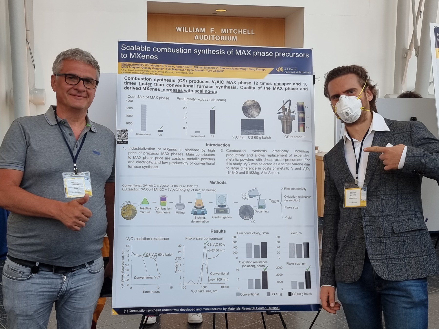 Dr. Oleksiy Gogotsi (MRC) and Stepan Vorotilo (Drexel University) at the conferene