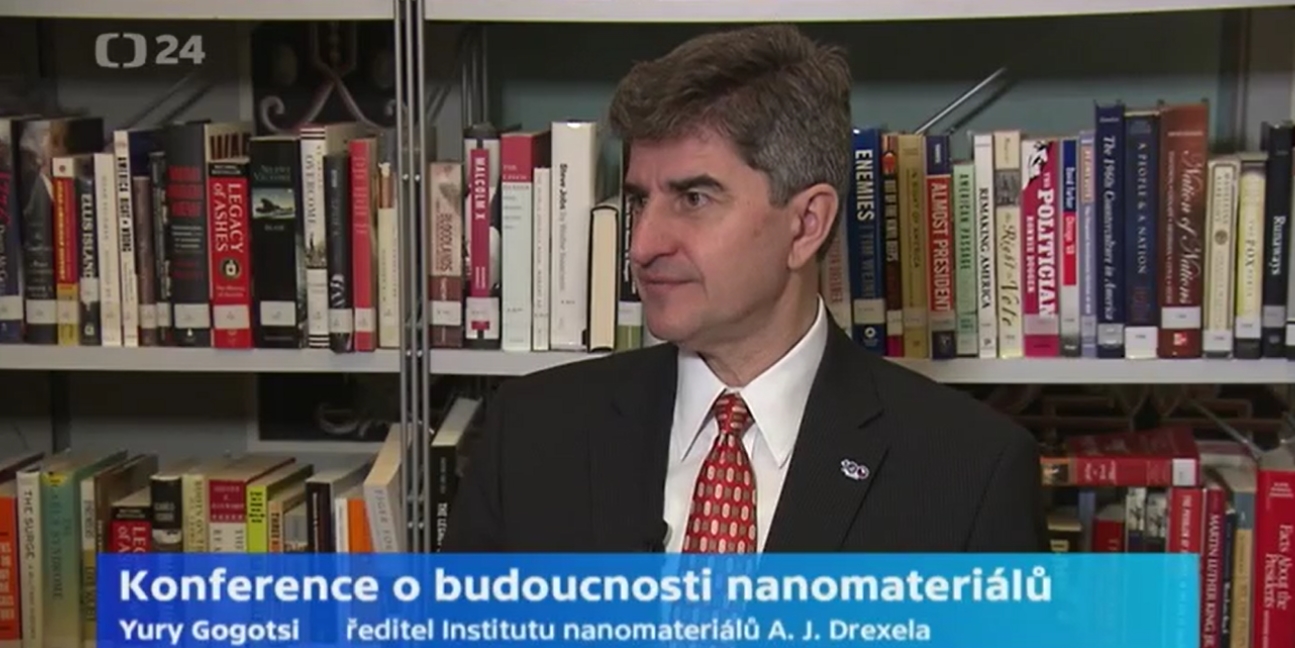 Professor Yury Gogotsi gives an interview on Advanced Nanotechnology and Chemistry conference for Czech TV Studio24