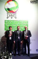 RUSNANOPRIZE 2015 laureate prof. Yury Gogotsi, Maxim Sosin, RUSNANOPRIZE Directorate, and RUSNANOPRIZE 2015 laureate prof. Patrice Simon 