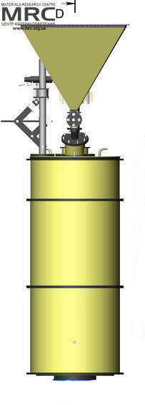 Furnace with an electrothermal fluidized layer, screw feeder and loading bunker