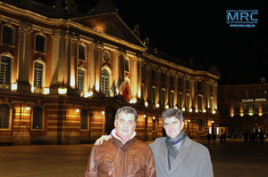 MRC director Oleksiy Gogotsi and prof. Yury Gogotsi, director of DNI, Drexel University, USA,at the Place du Capitole, Toulouse ,February 2013