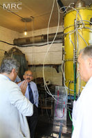  Observing of high temperature furnace 2500 C: O. Gogotsi (MRC),  Upendra S. Rohatgi (Brookhaven National Laboratory), project manager M.Gubinskyi (NMetAU), August 2013  