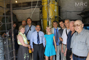  From left to right: T. Moshnyaga (MRC), N. Dudko (STCU), STCU Deputy Executive Director (USA) Vic Korsun, Igor Barsukov (American Energy Technologies Company, USA),  Upendra S. Rohatgi (Brookhaven National Laboratory), Y. Zozulia (MRC), MRC Director O. Gogotsi, S.Fedorov (NMetAU), project manager M.Gubinskyi (NMetAU),V.Lutsenko and Ya.Tyrygin (DO Yuzhnoe), August 2013   