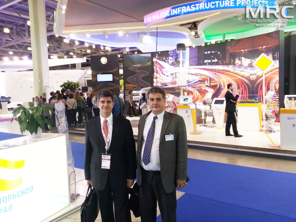Professor Yury Gogotsi, Drexel University, USA, and Oleksiy Gogotsi, Materials Research Centre Director, Open Innovations Forum 2013,November 1st, Crocus Expo IEC, Moscow, Russia