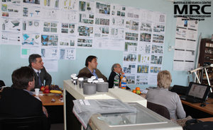   Meeting at MRC office, from left to right:  S.Saenko(KIPT),  O. Gogotsi (MRC),  I. Barsukov (AETC, USA), Upendra S. Rohatgi(Brookhaven National Laboratory, USA), N.Dudko (STCU) 