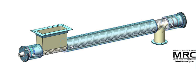 Screw conveyor with water-cooling