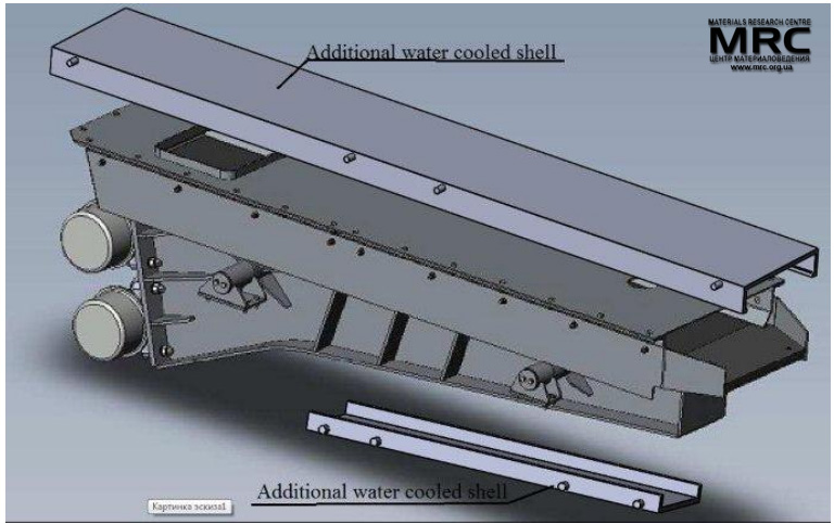 Vibrating conveyor for technology line