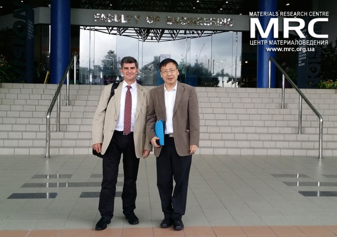 Prof. Yury Gogotsi with Materials Science Department Head Prof. John Wang at the National University of Singapore